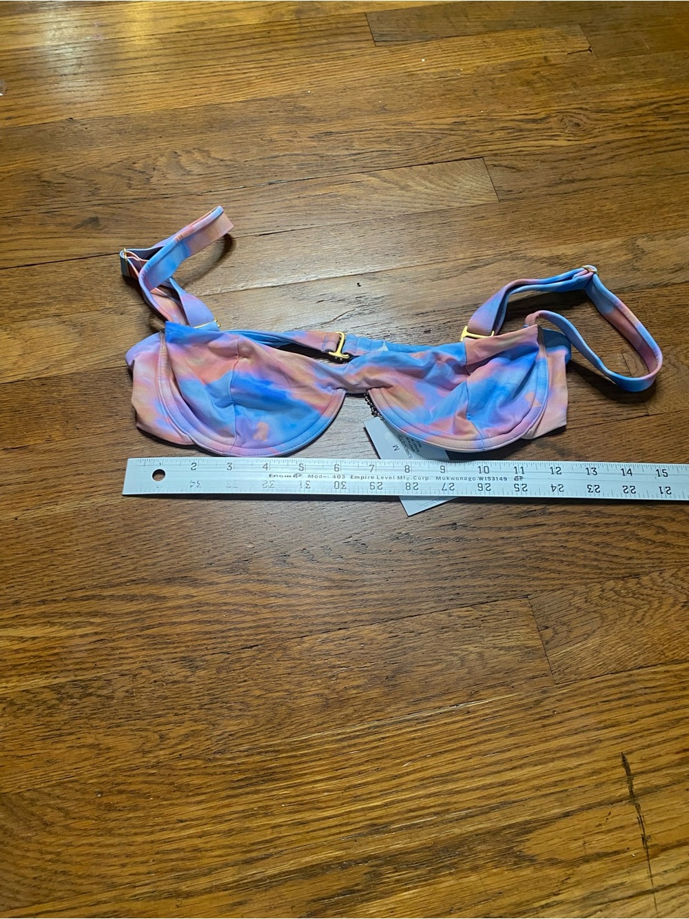 WeWoreWhat Sorrento Underwire Bikini Top Sunset Multi Tie Dye Medium NWT - Picture 6 of 7